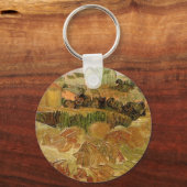 Weizenfelder mit Auvers von Vincent van Gogh Schlüsselanhänger (Vorderseite)