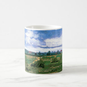 Weizenfelder mit Heuhaufen von Vincent van Gogh Kaffeetasse