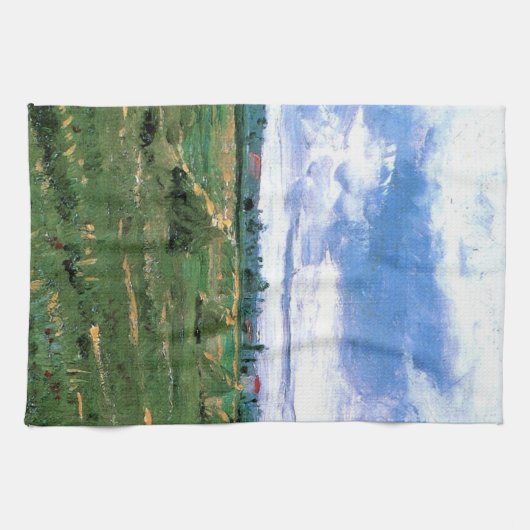 Weizenfelder mit Hystacks von Vincent van Gogh Geschirrtuch (Horizontal)