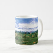 Weizenfelder mit Hystacks von Vincent van Gogh Kaffeetasse (VorderseiteRechts)