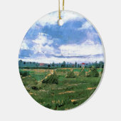 Weizenfelder mit Hystacks von Vincent van Gogh Keramik Ornament (Links)