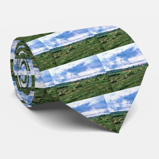 Weizenfelder mit Hystacks von Vincent van Gogh Krawatte (Gerollt)