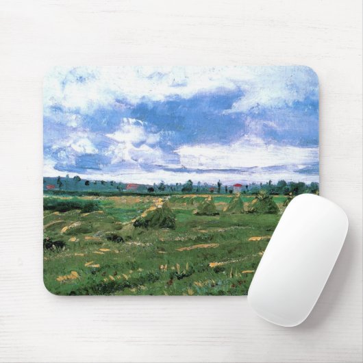 Weizenfelder mit Hystacks von Vincent van Gogh Mousepad (Mit Mouse)
