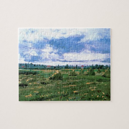 Weizenfelder mit Hystacks von Vincent van Gogh Puzzle (Horizontal)