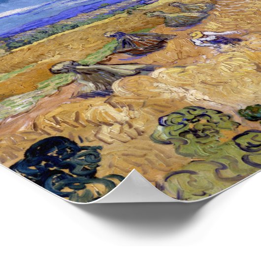 Weizenfelder mit Sensenmann | Vincent van Gogh Poster (Ecke)
