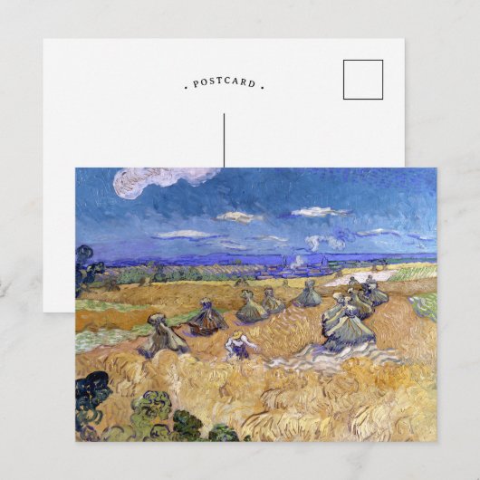 Weizenfelder mit Sensenmann | Vincent van Gogh Postkarte (Vorne/Hinten)