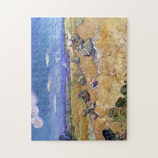 Weizenfelder mit Sensenmann | Vincent van Gogh Puzzle (Vertikal)