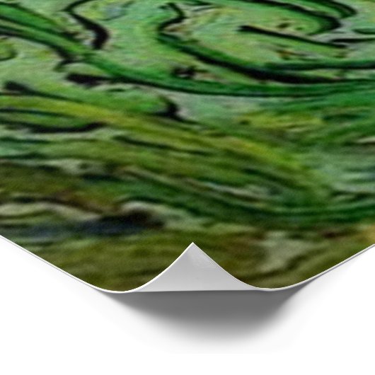 Weizenfelder mit Stacks, Vincent van Gogh Poster (Ecke)