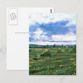 Weizenfelder mit Stacks, Vincent van Gogh Postkarte (Vorne/Hinten)