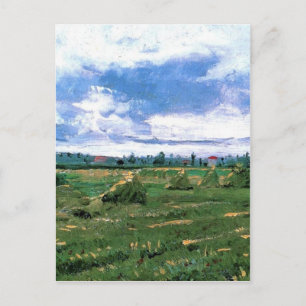 Weizenfelder mit Stacks, Vincent van Gogh Postkarte
