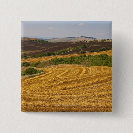Weizenfelder nach Ernte Button (Vorderseite)