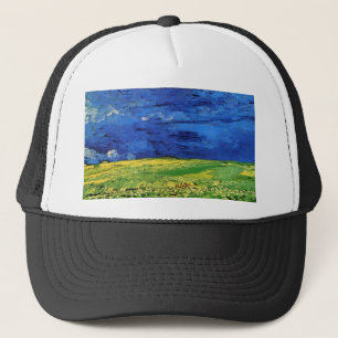 Weizenfelder unter bewölktem Himmel Van Gogh Truckerkappe