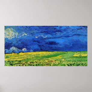 Weizenfelder unter "Cloudischer Himmel"Van Gogh Poster
