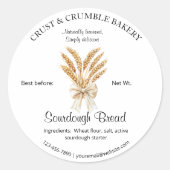 Weizengebäck Backzutaten Runder Aufkleber (Vorderseite)