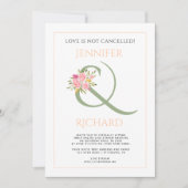 Weizengrün, Pfirsichhütten, Rose - Hochzeit Einladung (Vorderseite)