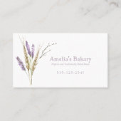 Weizenkörnchen Lavendel Blume handwerkliche Bäcker Visitenkarte (Vorderseite)
