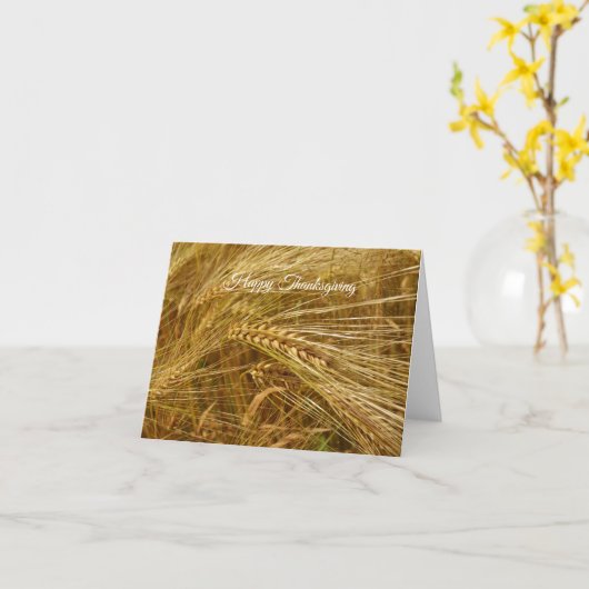 Weizenkörner auf dem Feld - Glückliches Erntedankf Karte (Gelbe Blume)