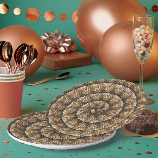 Weizenohren in Spiralwalzmuster, Pappteller (Multi)