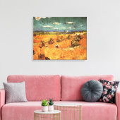Weizenstäcke mit Sensenmann von Vincent van Gogh Leinwanddruck (Insitu (Wohnzimmer))