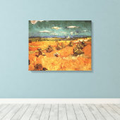 Weizenstäcke mit Sensenmann von Vincent van Gogh Leinwanddruck (Insitu (Holzboden))