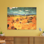 Weizenstäcke mit Sensenmann von Vincent van Gogh Leinwanddruck (Insitu (Wohnzimmer))