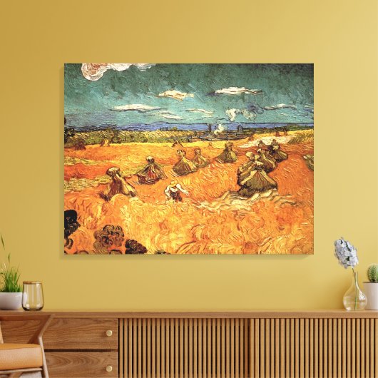 Weizenstäcke mit Sensenmann von Vincent van Gogh Leinwanddruck (Insitu (Wohnzimmer))
