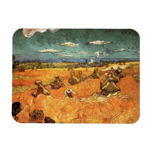 Weizenstäcke mit Sensenmann von Vincent van Gogh Magnet