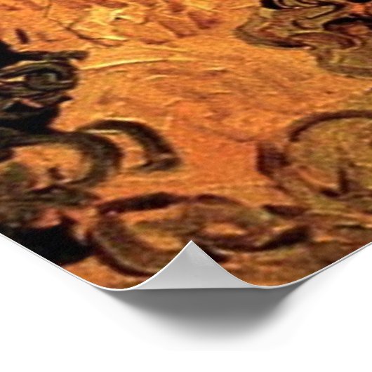 Weizenstäcke mit Sensenmann von Vincent van Gogh Poster (Ecke)