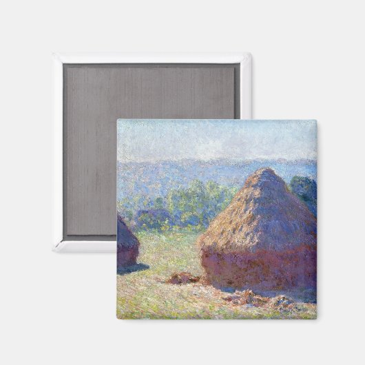 Weizenstapel (Ende Sommer), Monet Magnet (Vorderseite/Rückseite)