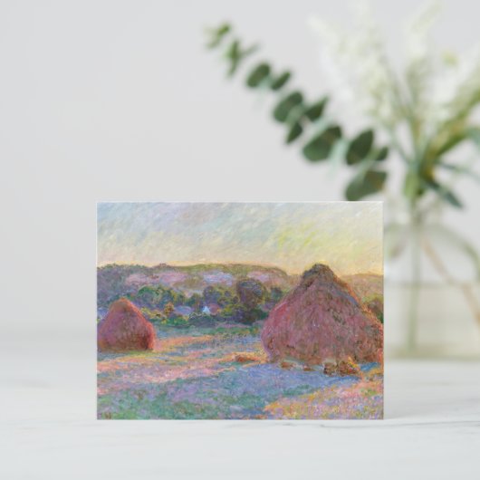 Weizenstapel SommerClaude Monet Postkarte (Stehend Vorderseite)