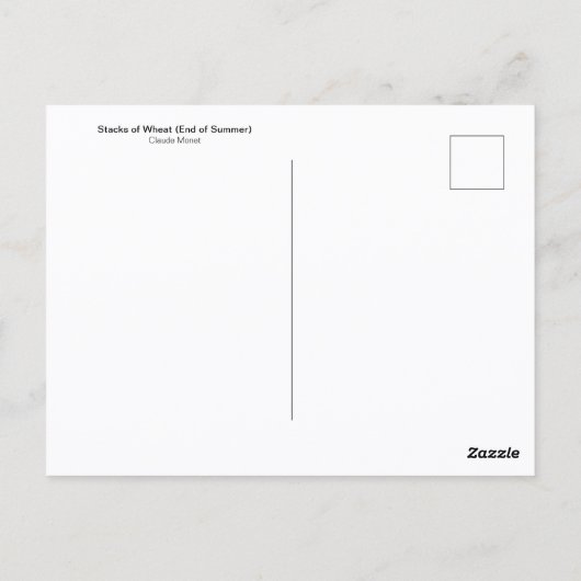 Weizenstapel SommerClaude Monet Postkarte (Rückseite)