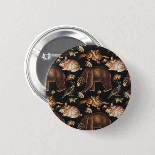 Weizenwaldtiere Blumenmuster Button (Vorne & Hinten)