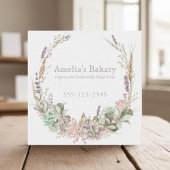Weizenweizen, Rosa- und Lavendelweinbäckerei Quadratische Visitenkarte