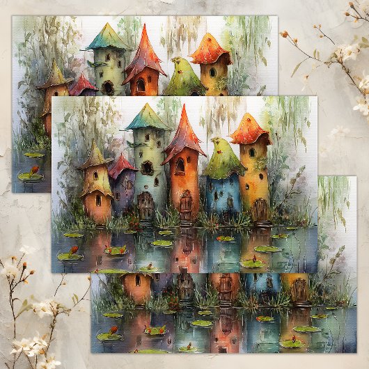 WEIZLICHE FAIRE DORF DECOUPAGE TISSUPAPIER SEIDENPAPIER