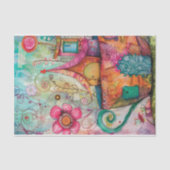 WEIZLICHE TEE-CUP-HAUS DECOUPAGE GEWEBE PAPIER (Vorderseite)