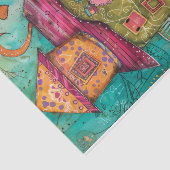 WEIZLICHE TEE-CUP-HAUS DECOUPAGE GEWEBE PAPIER (Ausschnitt)