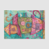 WEIZLICHE TEE-CUP-HAUS DECOUPAGE GEWEBE PAPIER (Vorderseite)