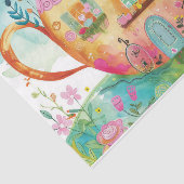 WEIZLICHE TEE-CUP-HAUS DECOUPAGE GEWEBE PAPIER (Ausschnitt)