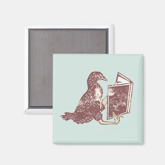 Weka Bird Lesen eines Buches Magnet (Vorderseite/Rückseite)