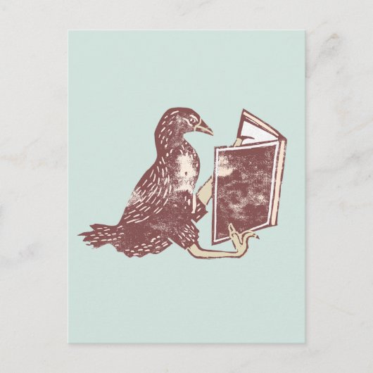 Weka Bird Lesen eines Buches Postkarte (Vorderseite)