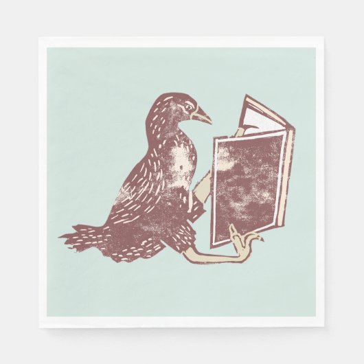 Weka Bird Lesen eines Buches Serviette (Vorderseite)