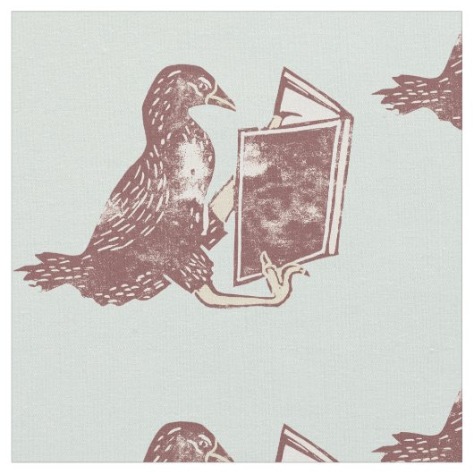 Weka Bird Lesen eines Buches Stoff (Nahaufnahme)