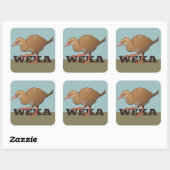 Weka New Zealand Bird Quadratischer Aufkleber (Blatt)