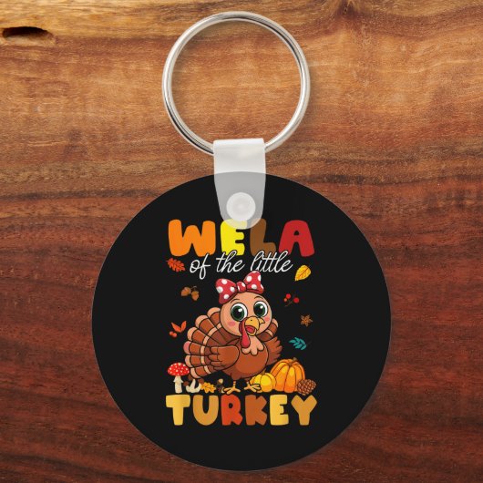 Wela Of The Little Turkey Thanksgiving Baby Shower Schlüsselanhänger (Vorderseite)