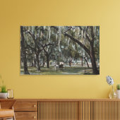 Welaka, FL - Aussicht auf Welaka Park & Mossy Tree Leinwanddruck (Insitu (Wohnzimmer))