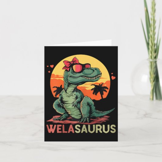 Welasaurus Dino Dinosaurier Wela-Saurus T-Rex Mutt Karte (Vorderseite)