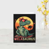 Welasaurus Dino Dinosaurier Wela-Saurus T-Rex Mutt Karte (Gelbe Blume)