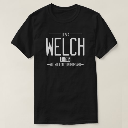 Welch lustige Nachname-Familie T-Shirt (Design vorne)
