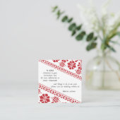 Welch und Red Tatreez Hochzeitsinformation Begleitkarte (Stehend Vorderseite)