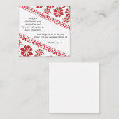 Welch und Red Tatreez Hochzeitsinformation Begleitkarte (Vorne/Hinten)